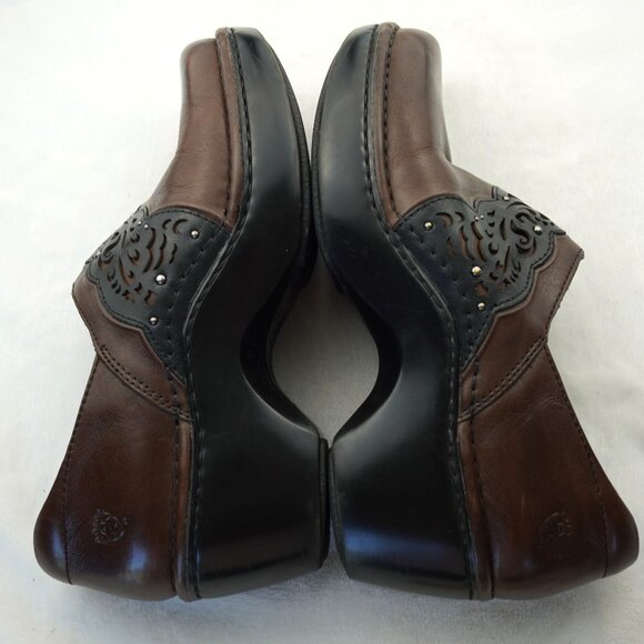 Ariat Brown Leather Western Slip-On Clogs Mules Size 7.5B - Picture 7 of 10